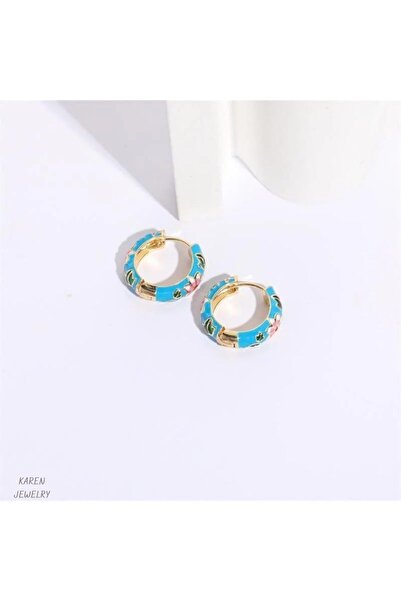 Karen Jewelry الصلب الاتجاه المينا الأزهار الأقراط