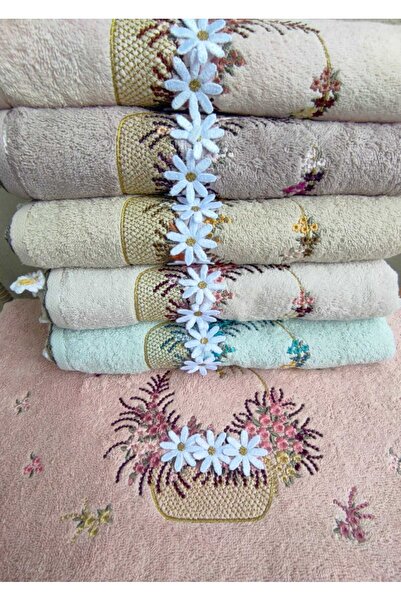GONCA TEKSTİL 50x90 см Серветка для обличчя з мереживом та ромашками