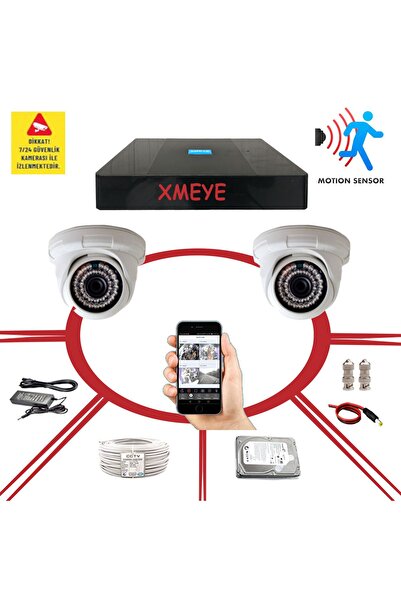 BİSES 2' Li Hareket Algılayan 5 Mp Sony Lens 1080p 36 Ir Led Iç Mekan Güvenli...