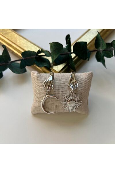 Store Ay ve Güneş Küpe