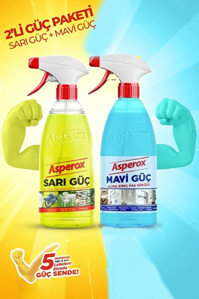 ASPEROX Sarı Güç 1 Litre Asperox Mavi Güç 1 Litre Süper İkili