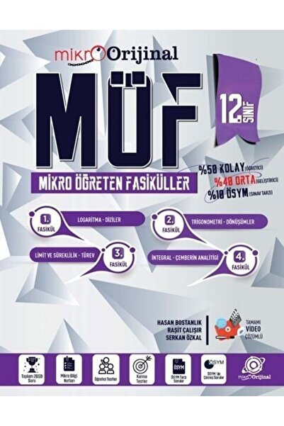 Orijinal Yayınları Orijinal Mikro 12. Sınıf Matematik MÖF Mikro Öğreten Fasik...