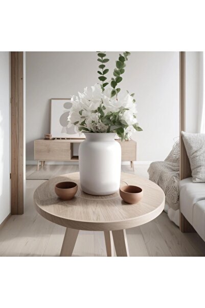 Lui Tasarım Sade Iskandinav Tarzı Trend Antik Beyaz Seramik Vazo Bohem 17 Cm Xl Büyük Boy