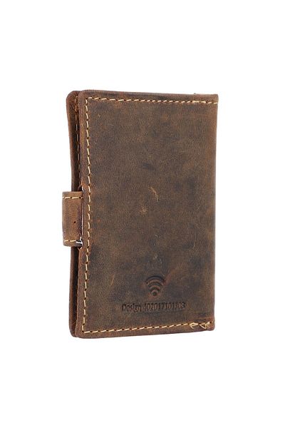 Greenburry Vintage business card case RFID leather 7 cm