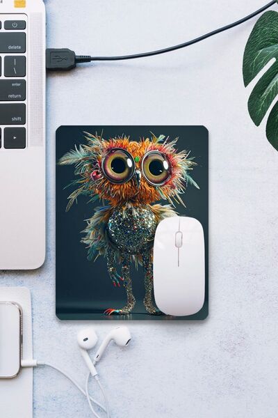 SonicTouch 19x23cm Kokoş Owl Gamer Mouse Pad - Suprafață netedă, bază anti-al...