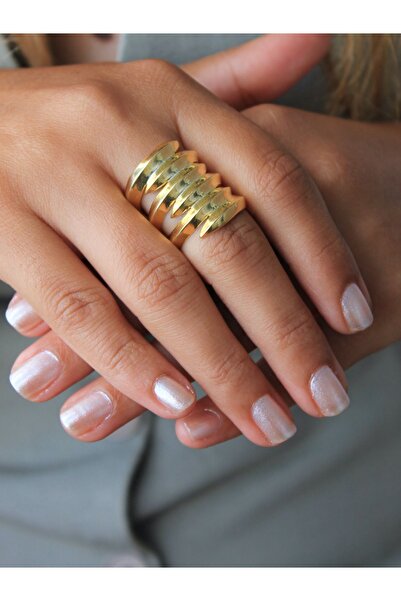 NV JEWELRY 925 Ayar Gümüş Dönen Gold Yüzük