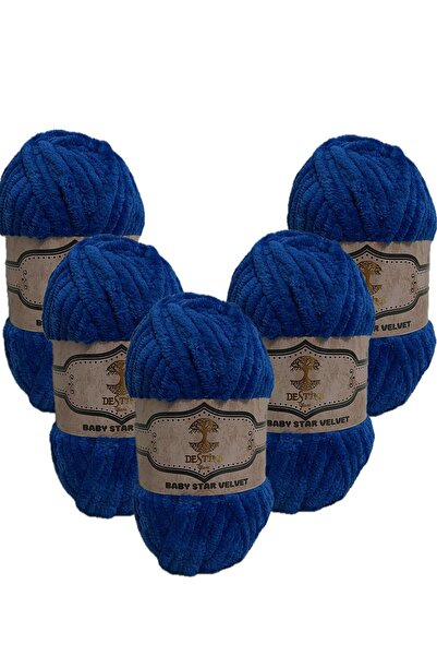 destini خيط حياكة مخملي سميك محبوك يدويًا 100 جرام 45 متر كروشيه ناعم منفوش 1...