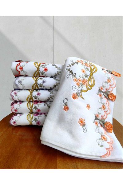 GONCA TEKSTİL Πετσέτα Προσώπου Helena Velvet - 6 Τεμάχια 50x90 cm