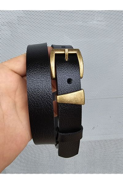 Kemerix Black-Tan-Bitter Brown Σετ 3 ζωνών από 100% γνήσιο δέρμα - πόρπη και φινίρισμα αντίκες