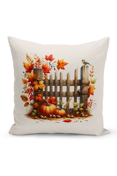 Bertille Home Autumn Series - Double Sided Digital Printed Throw Pillow Cover (Halloween Pity Cushion Cover)