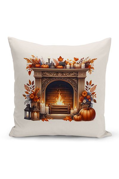 Bertille Home Autumn Series - Double Sided Digital Printed Throw Pillow Cover (Halloween Pity Cushion Cover)