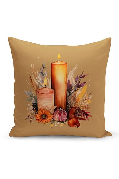 Bertille Home Есенна серия - Двустранна дигитален печат на калъфка за възглавница (Калъфка за възглавница за Хелоуин Yazkış)