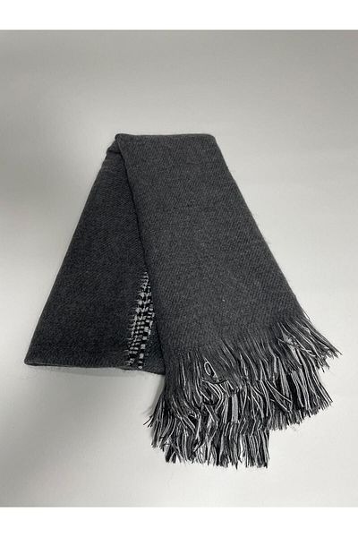 Sobe Hediyelik Double Sided Plaid Wool Shoulder Shawl - 70x190cm - Winter Shawl