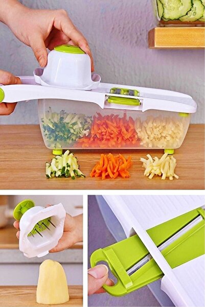 Rosemor Hazneli Sebze Patates Dilimleyici Doğrayıcı Rendeleme Kesici