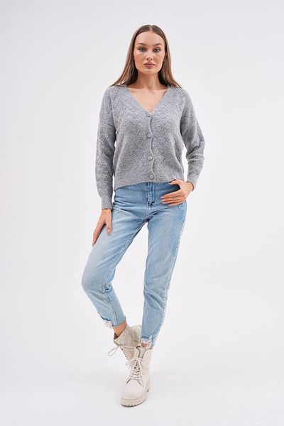 Butik Serdivan Soft V-Neck Openwork Knitted Knitwear Cardigan - Buttoned, Trendy New Season