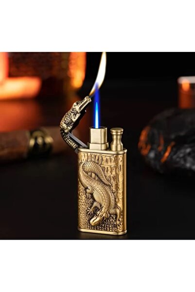 GoldEagle Ejderha Alevi Çift Alev Gazlı Çakmak