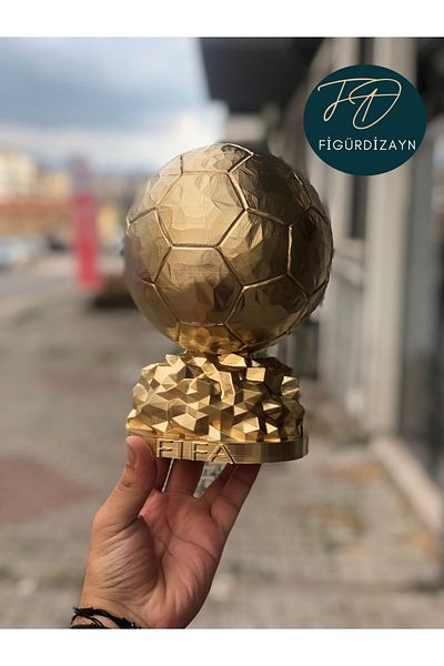 FigürDizayn Fifa Ballon D'Or Model Gold Gold Color 20 cm