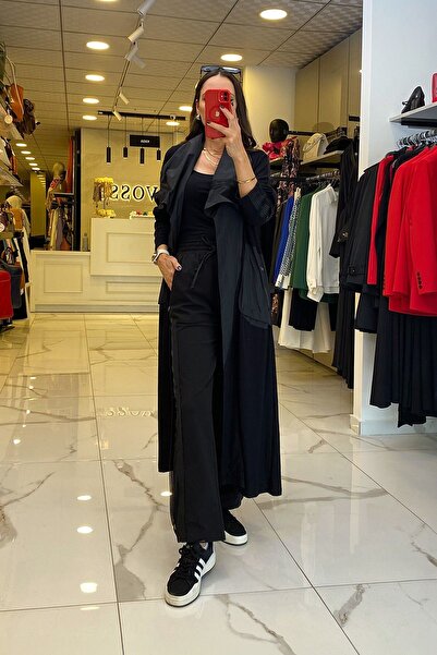 Vosse Mascara Siyah Şal Yaka Kolları Sim Detaylı Ceketli Takım