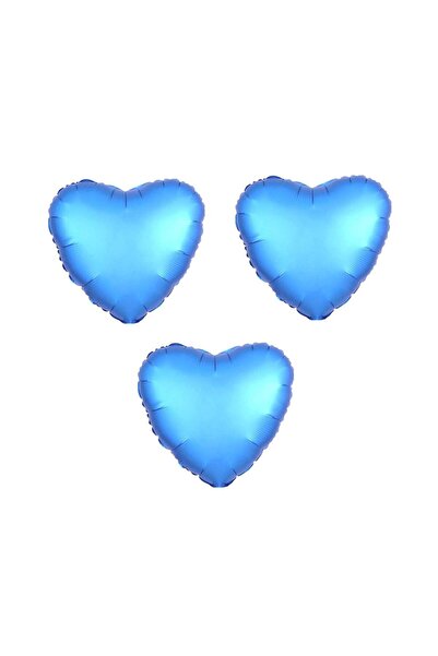 BAL10 DÜNYASI Heart Foil Balloon 3 Pcs Dark Blue