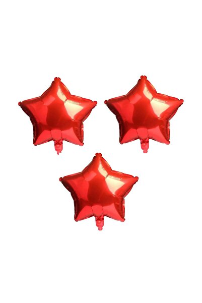 BAL10 DÜNYASI Star Foil Balloon 3 Pieces Red