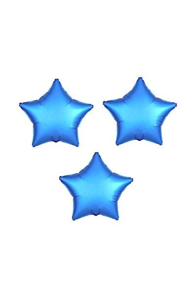 BEST PARTİ DOĞUM GÜNÜ PARTİ SÜSLERİ Star Foil Balloon 3 Pieces Dark Blue