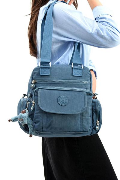 Baginn Geantă de umăr rezistentă la ploaie cu curea lungă încrucișată de 30*25 cm - țesătură clinker cu buzunare multiple