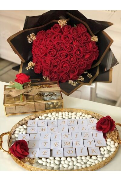 Desenor Concept 80+36 adet Kız İsteme Çikolatası sunumluk dahil 41 İsteme çiç...