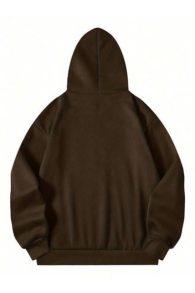 Keywest Χειμερινό φούτερ Unisex Never Give Up με στάμπα μεγάλου μεγέθους - Φούτερ με κουκούλα 3 κλωστών από 100% βαμβάκι