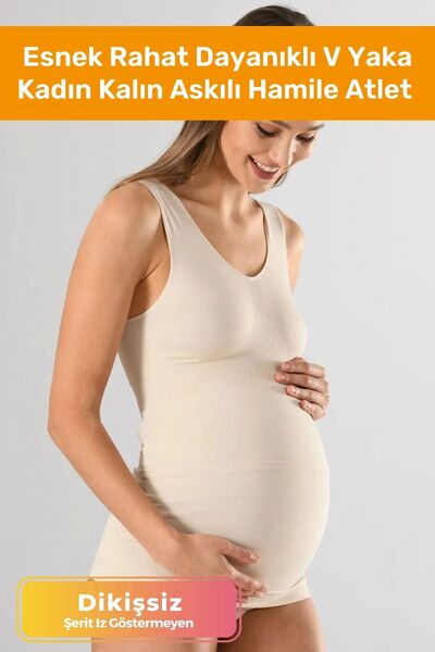 Pastimore Özel Üretim Esnek Rahat Dayanıklı V Yaka Kadın Kalın Askılı Hamile ...