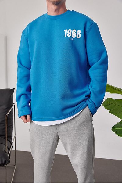 NOMARC 1966 Sweatshrt albastru imprimat