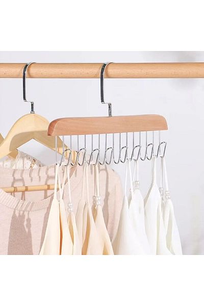 SAVORYHOME 8 Hooks Multifunctional Belt Scarf Tie Hanger Rack Hanger Holder Organizer Wardrobe Hanger 06856