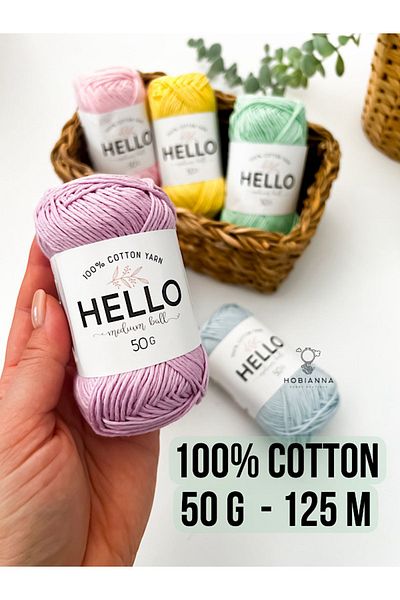 Hobianna Hello Punch & Amigurumi 6-Piece Thread Set - Pastel (50g)