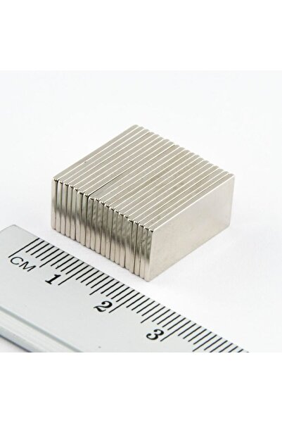 Dünya Magnet 10 Adet - Köşeli Neodyum Mıknatıs, 20x10x1 Mm, Güçlü Magnet, N35 Kalite, (BOY:20MM, EN:10MM)
