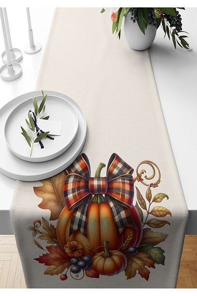 Bertille Home Autumn Series - 140x40 cm Digital Printed Runner (Halloween Autumn)