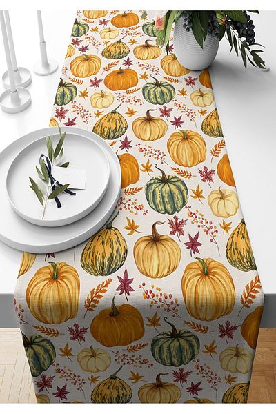 Bertille Home Autumn Series - 140x40 cm Digital Printed Runner (Halloween Autumn)