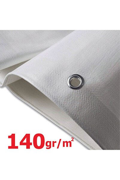 DİWWA 3x5 Metre 140 gr Kalın Lamineli Branda Çadır Kamp Matı Gölgelik Su Toz Geçirmez Beyaz Renk