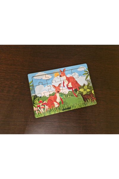 Fizello Kangaroos 16 Pieces Educational Learning Wooden Kids Puzzle Montessori Jigsaw Baby Children Toy