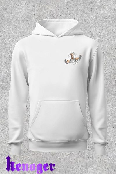 Elvino One Piece Monkey Nika Gear - Anime Printed Unisex Oversize Hooded Fleece φούτερ