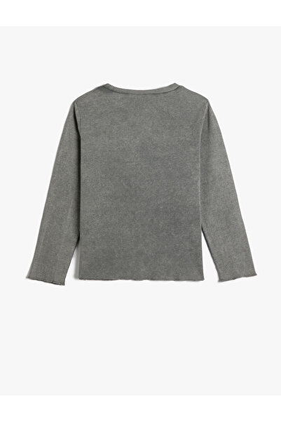 Koton Atatürk signiertes T-Shirt aus langärmliger Camisole aus Baumwolle