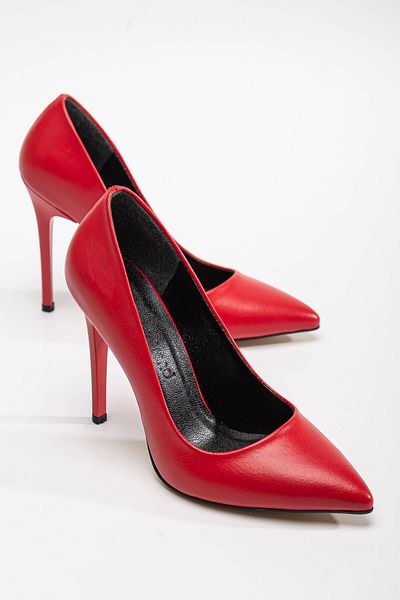 Ccway Pantofi de damă cu piele roșie stiletto