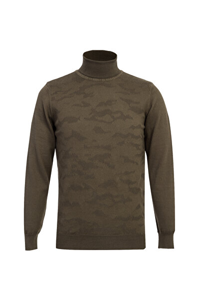 Kiğılı Pulover de tricotaj slim cu gât roscat