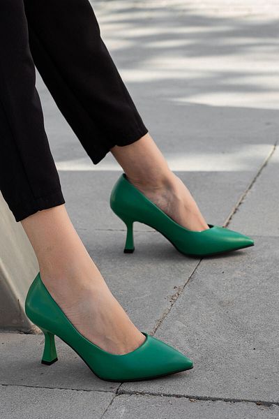 Ccway Grasgrüner Damen-Stiletto