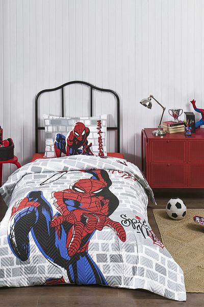 Özdilek Spiderman Super Hero Single Disney Licensed Fitted Fitted Sheet Quilted Children's Nevre