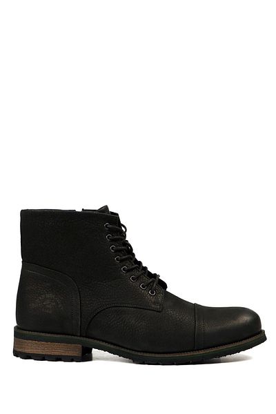 Hammer Jack Merdane Boot Genuine Leather Black Pera Outdoor Men's Boots