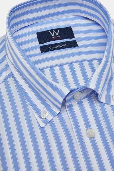W Collection WHITE LONG SLEEVE STRIPED PATTERNED SHIRT