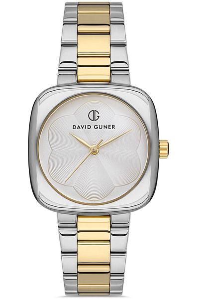 DAVID GUNER White Dial with Yellow White Coating Women's Watch Dg-8398La-D1
