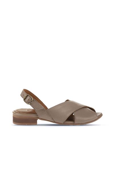 Bueno Shoes Gray Leather Women's Heeled Sandals - 01wa6402