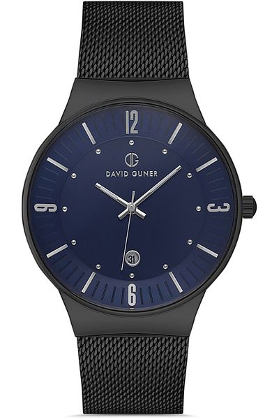 DAVID GUNER Gun Coated Blue Dial Men's Watch Dg-8214Gc-V3