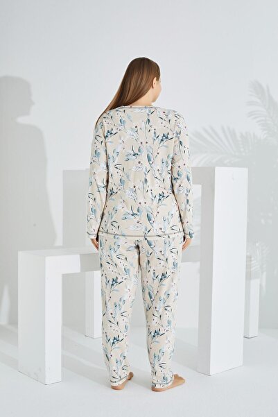 Etoile 100% Cotton Long Sleeve Large Size Women's Pajamas Set 98907