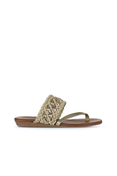 Bueno Shoes Sarı Parlak Deri Kadın Parmak Arası Terlik 01wu7448